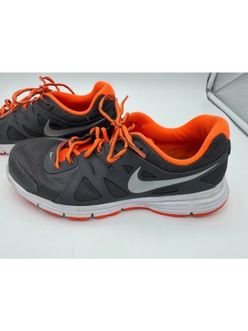 Nike Revolution 2 Running Shoes Sneakers Gray/Orange 554953-032 Men's Size 11
